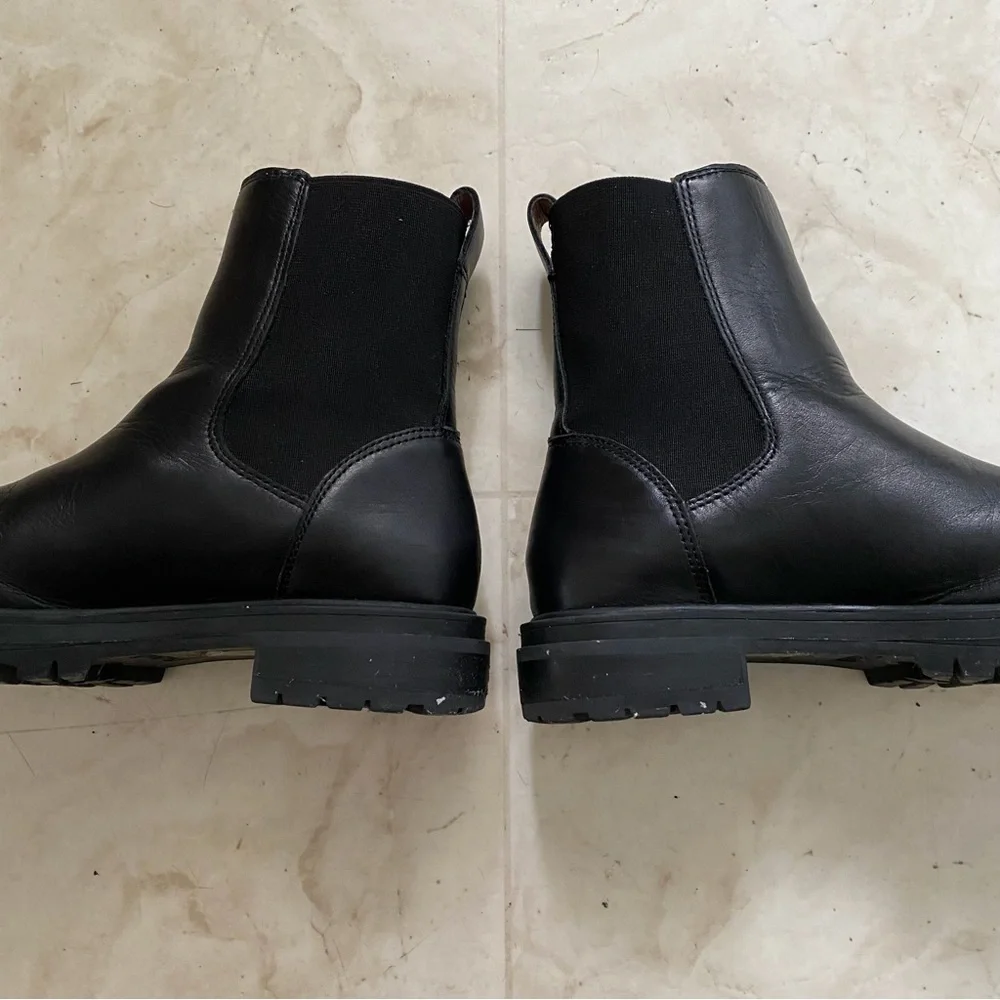 $198 Madewell Bradley Black Leather Chelsea Lugsole Ankle Boots Booties Size 6 - Picture 8 of 15